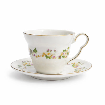 Turkish Coffee Cup Set 12 Pieces Floral Design with Gold Rim By Siddiq Gifts