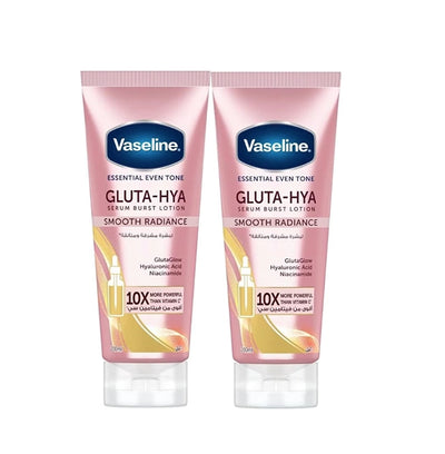Vaseline Gluta-Hya Serum Burst Lotion Smooth Radiance 2 × 200ml Brightening Body Lotion Twin Pack Siddiq Gifts