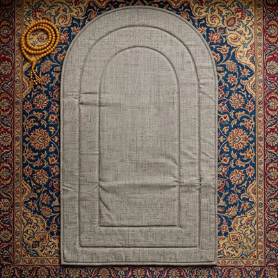 Velvet Foam Prayer Mat Islamic Musallah Janamaz with Mehrab Design 62 × 117 cm Brown Siddiq Gifts