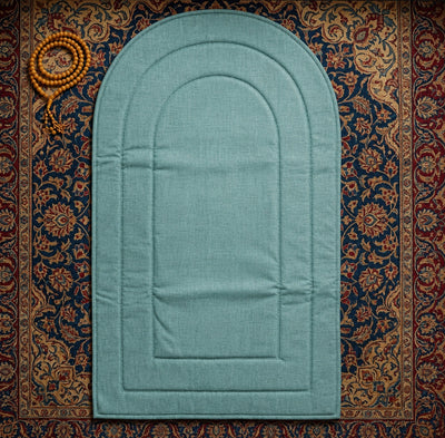 Velvet Foam Prayer Mat Islamic Musallah Janamaz with Mehrab Design Green 62 × 117 cm by Siddiq Gifts