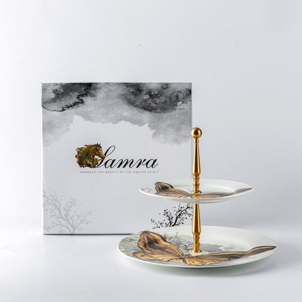 Isabella Cake Serving Stand 2Layer Gy1536