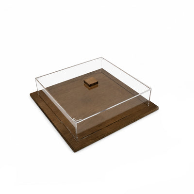 Wooden Candy Box with Clear Acrylic Lid 23 × 23 × 7 cm by Siddiq Gifts