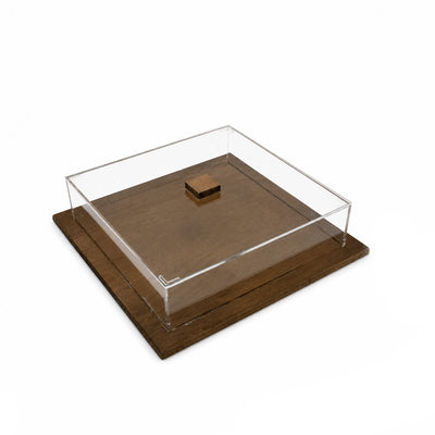 Wooden Candy Box with Clear Acrylic Lid 28 × 28 × 7 cm by Siddiq Gifts