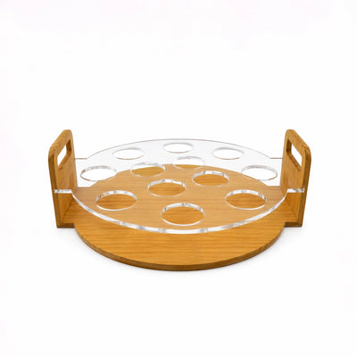 Wooden Cup Holder Stand with Acrylic Organizer 36 × 33 × 8 cm by Siddiq Gifts