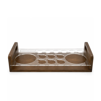 Wooden Serving Tray with Clear Acrylic Organizer 60 × 27 cm by Siddiq Gifts