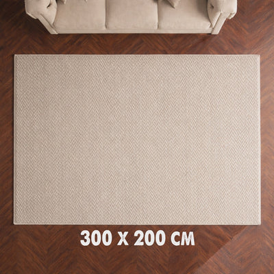 Wool Jacquard Carpet 200x300cm Beige By Siddiq Gifts