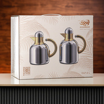 XL04-06/10 ART22 Vacuum Flask 2-Piece Set 0.6L & 1.0L Palm Tree Pattern Design – Siddiq Gifts Mussafah Abu Dhabi