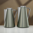 XOC-S5C Vacuum Flask Set – 2 Pieces (0.7L + 1L) – Brushed Green & Silver Finish